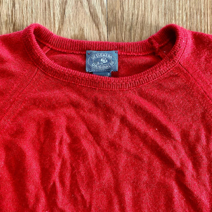 Designers Originals Vintage Red Short Sleeve Luxelon Sweater Womens Large
