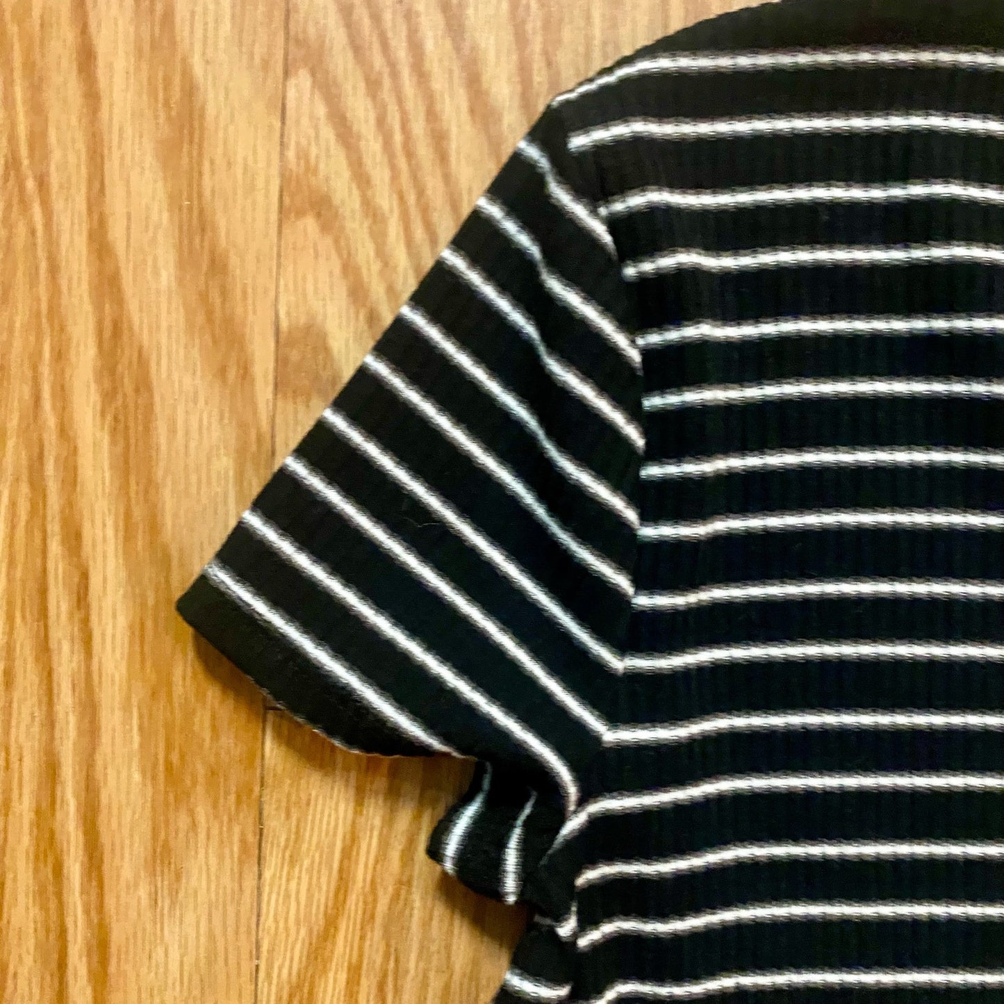 Love Fire Black White Striped Comfy A-Line Swing Dress Womens Medium