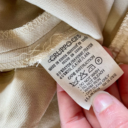 Emanuel Ungaro Grupo Designer Cream Wool Dress Pants Womens 16