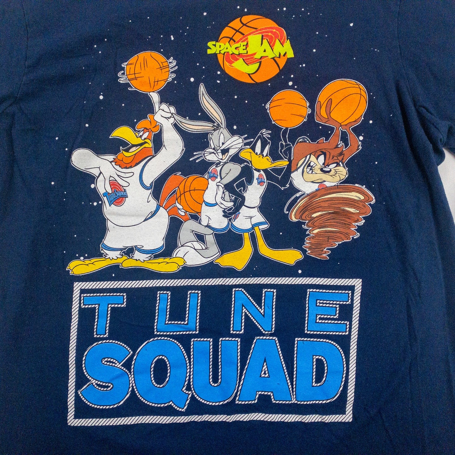 Looney Tunes Vintage Space Jam Tune Squad Blue Graphic Tee Shirt Mens Small