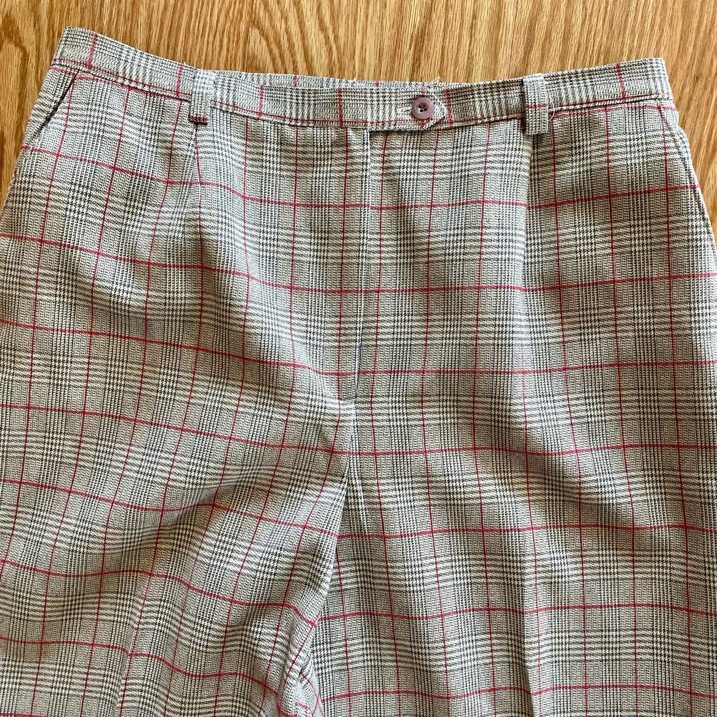 Sag Harbor Vintage Gray Plaid Straight Leg Trousers Pants Womens 12 / 14 Large