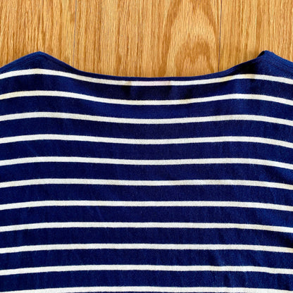 Lilly Pulitzer Navy Blue White Striped Tassel Sweater Womens XSmall