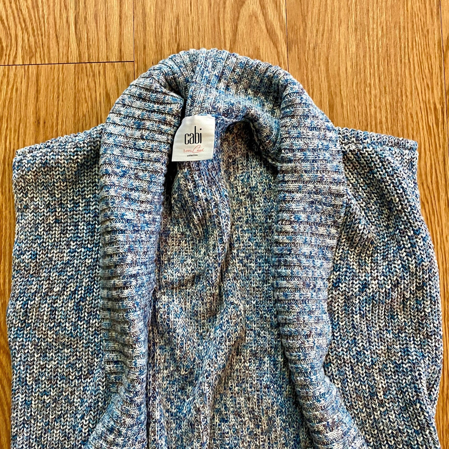 CAbi Love Carol Napa #3165 Blue Knit Duster Sweater Vest Womens XXS
