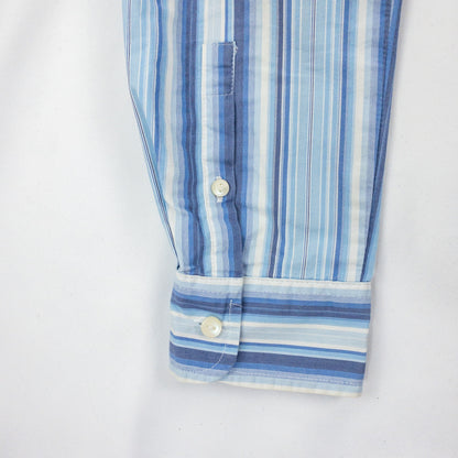 GH Bass & Co Blue White Striped Button Blouse Shirt Womens Medium