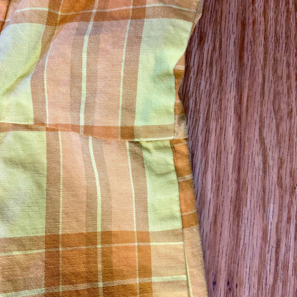 Arizona Jean Co Vintage Yellow Plaid Mini Jumper Dress Womens Small / Medium
