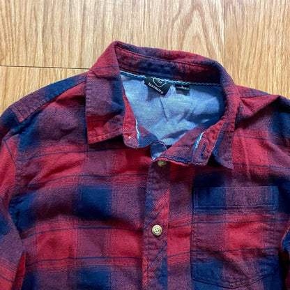 Burnside Red Blue Plaid Flannel Shirt Unisex Mens Small Womens Medium