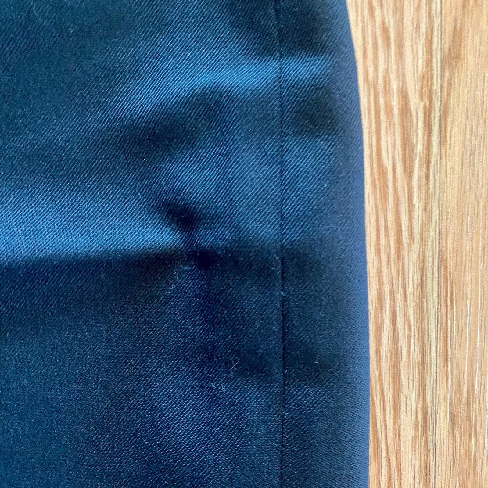 Pendleton vintage navy pencil skirt laid flat showing front and back views with tags and seams details image 4