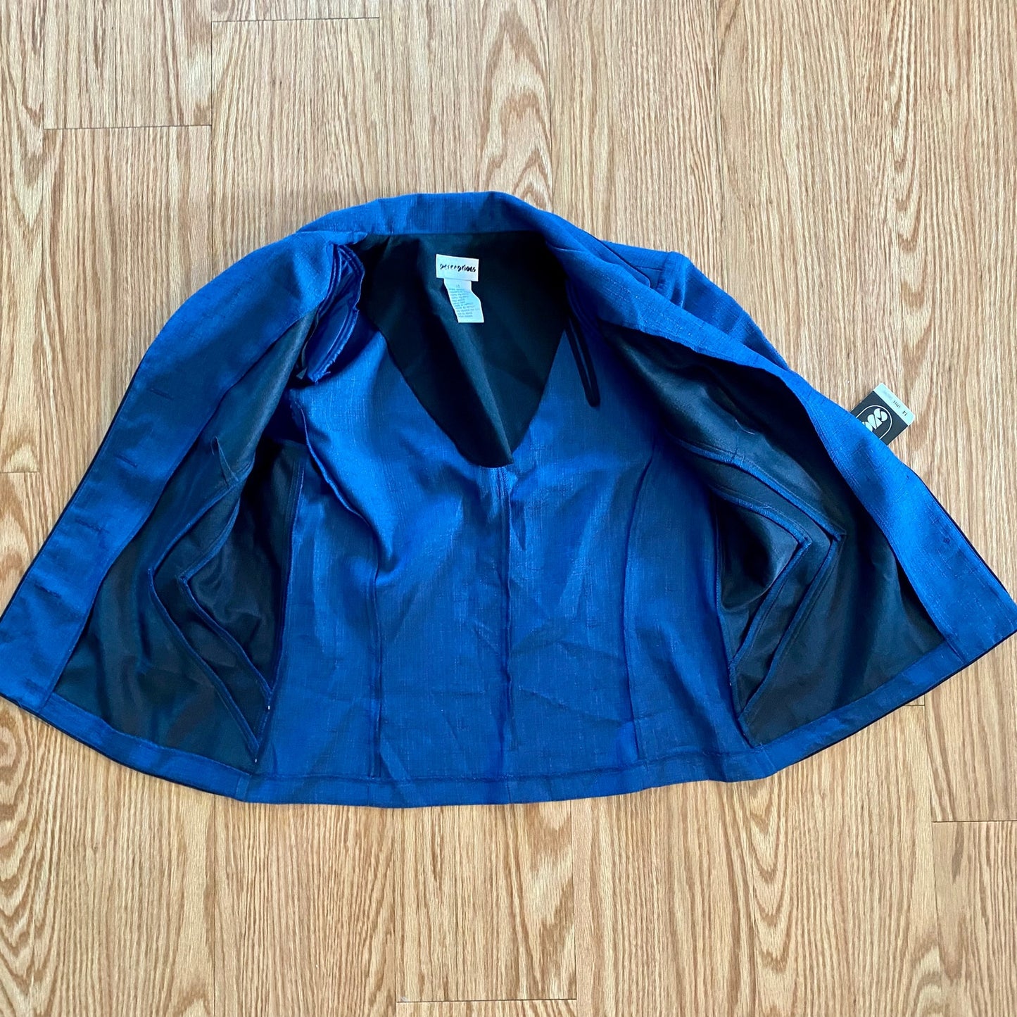 Perceptions Vintage Blue Short Blazer Jacket Womens 14 Large