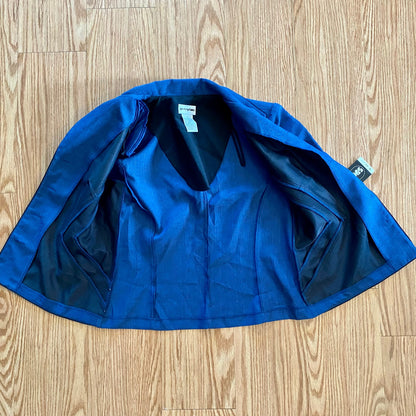 Perceptions Vintage Blue Short Blazer Jacket Womens 14 Large