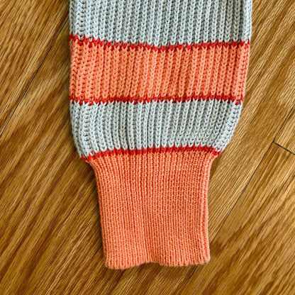 Lumiere Orange Striped Slouchy Knit Sweater Womens Large