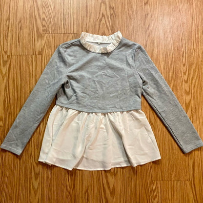 Gray Layered Pullover Sweater Top Womens Medium