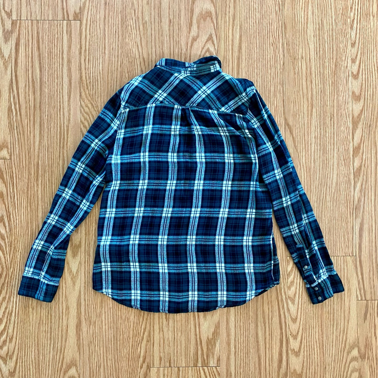 Forever 21 Teal Green Plaid Button-up Shirt Womens Large