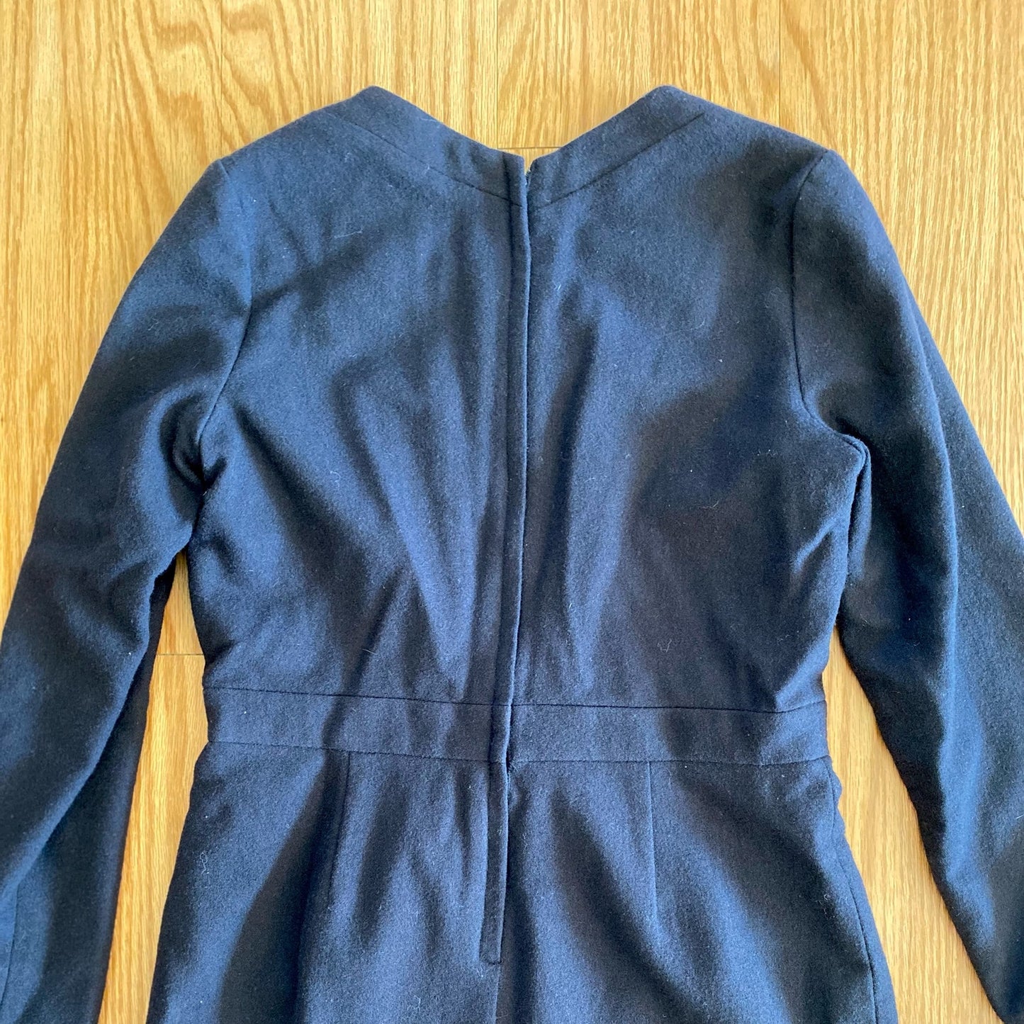Tocca Navy Blue Wool Long Sleeve Sheath Dress Womens 10