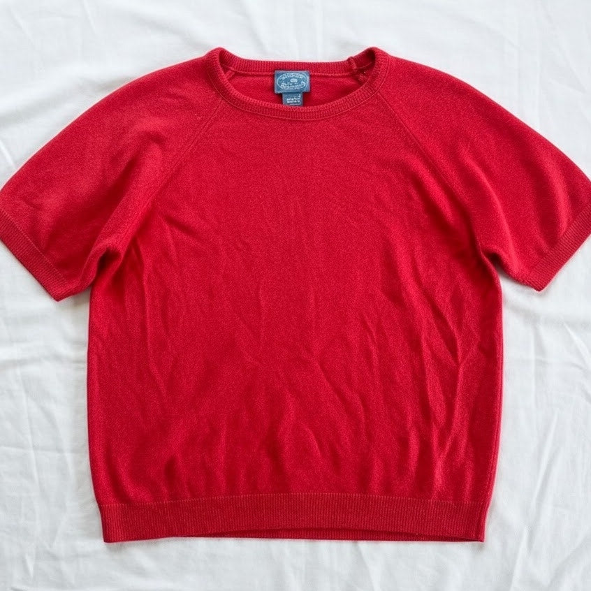 Designers Originals Vintage Red Short Sleeve Luxelon Sweater Womens Large
