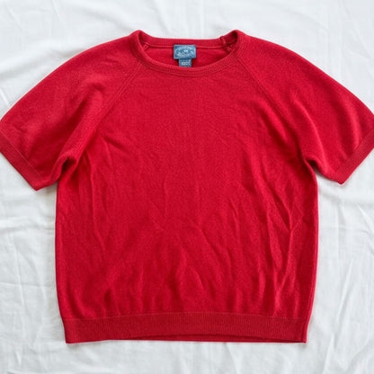 Designers Originals Vintage Red Short Sleeve Luxelon Sweater Womens Large