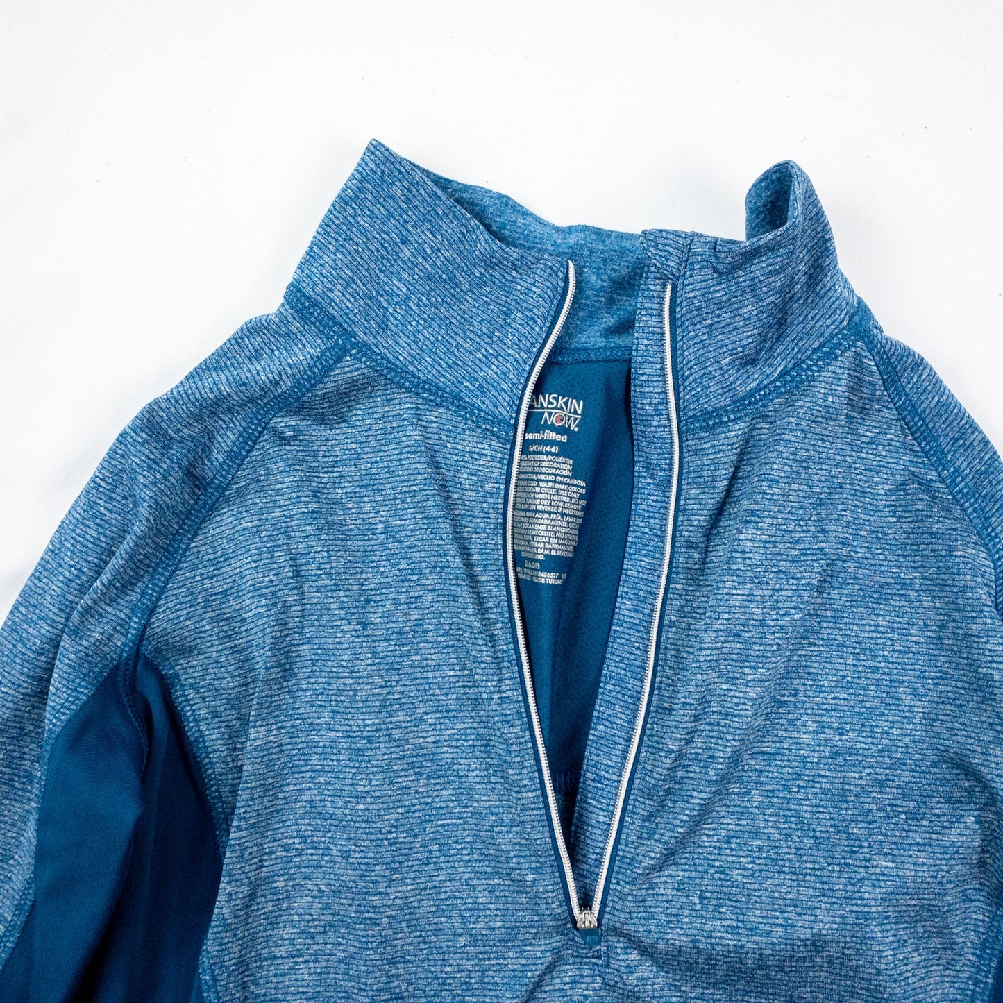 Danskin Blue Quarter Zip Jacket Semi Fitted Pullover Womens Small