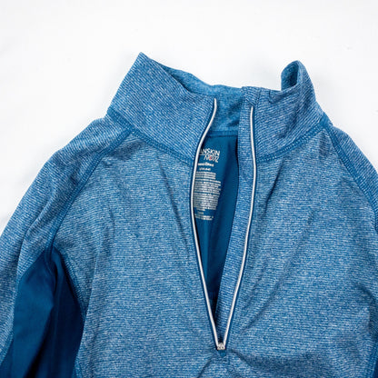Danskin Blue Quarter Zip Jacket Semi Fitted Pullover Womens Small