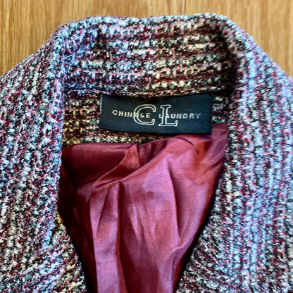 Chinese Laundry Vintage Pink Striped Knit Blazer Womens XXSmall