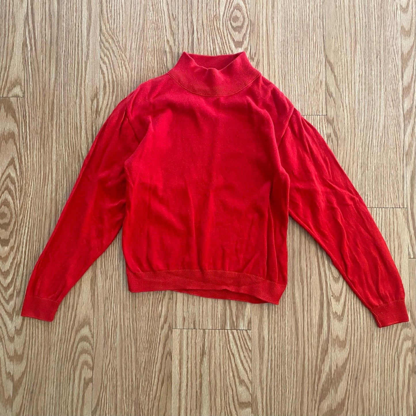 Pendleton Red Mock Neck Cotton Sweater Womens Small Petite