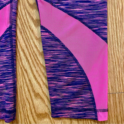 90 Degree by Reflex Pink Purple Cropped Capri Leggings Pants Womens Small