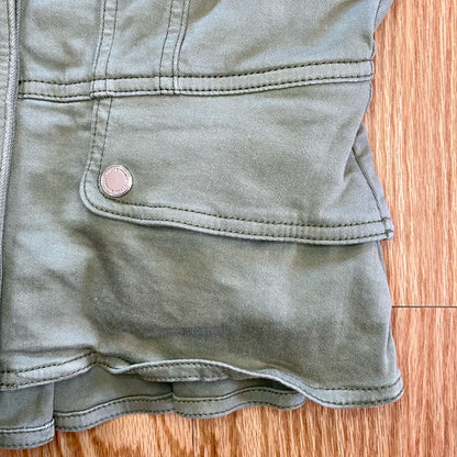White House Black Market Olive Green Cotton Moto Jacket Womens 0