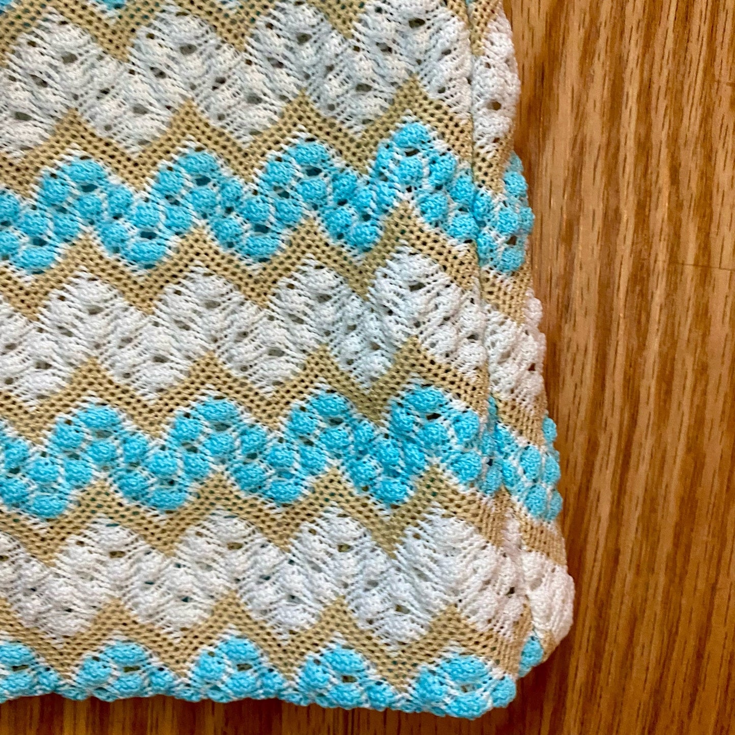 Walden Classics Vintage Blue Crochet Knit Midi Dress Womens Small