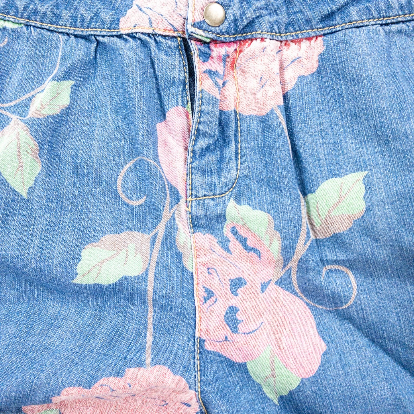 Anthropologie Pins and Needles Blue Jean Printed Floral Romper Womens Medium
