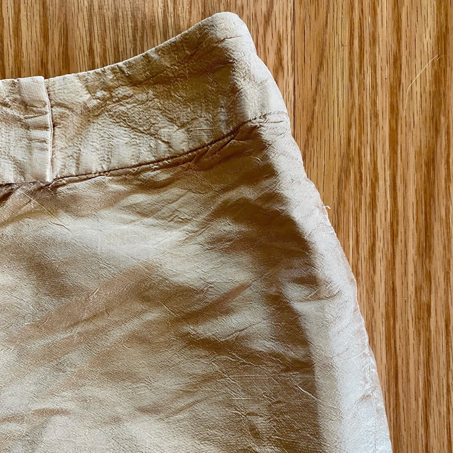 Hugo Buscati Designer Slim Neutral Tan Silk Dress Pants Womens 6