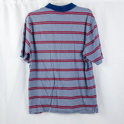 Brooks Brothers Retro Blue Red Striped Polo Shirt Mens Large