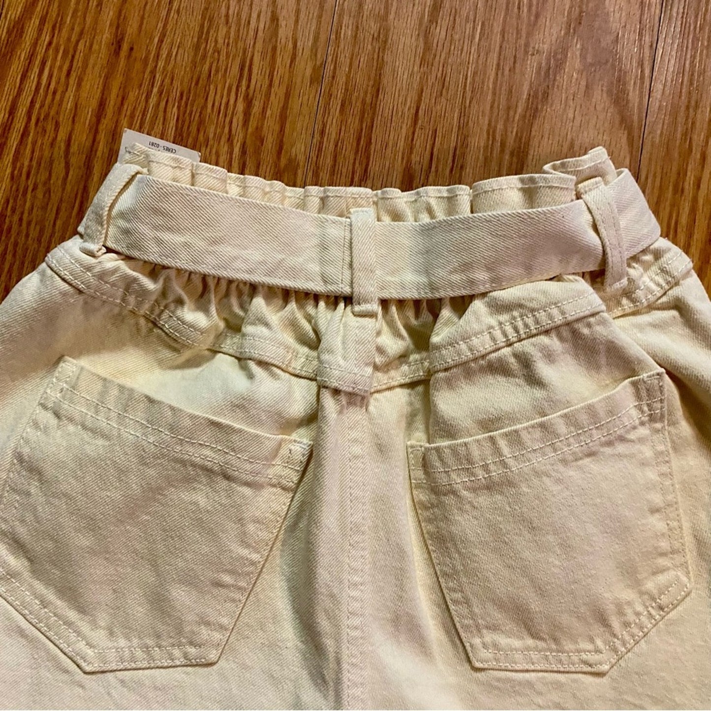 SWS Denim Company Organic Cream White High Rise Denim Shorts Womens Medium