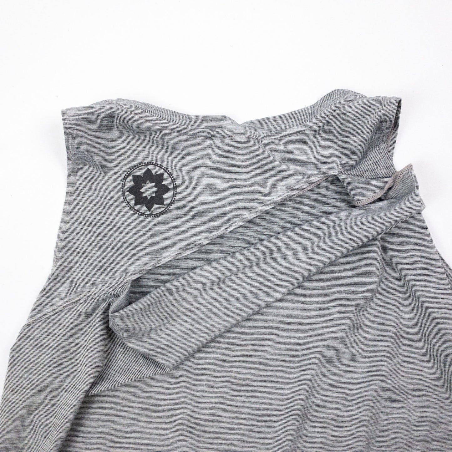 DYI Gray Striped Open Back Athletic Tank Top Womens Small