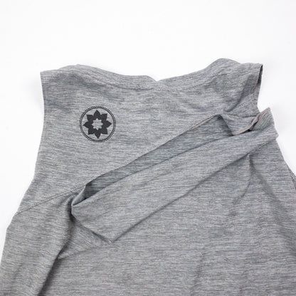 DYI Gray Striped Open Back Athletic Tank Top Womens Small