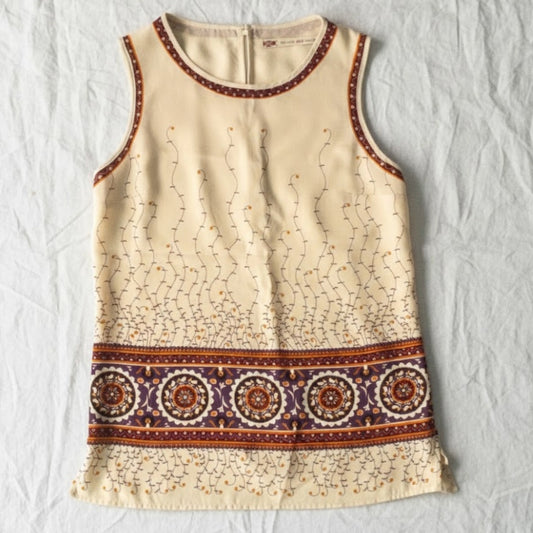 Chelsea & Violet Floral Cream Boho Tank Top Womens XSmall