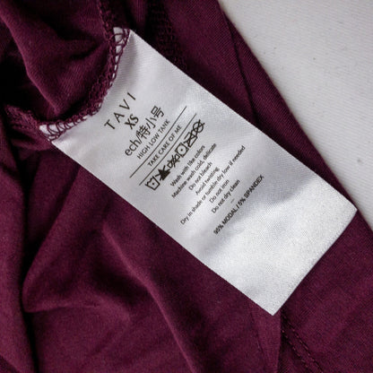 Tavi Noir Purple Maroon Athletic High Low Tank Top Womens XSmall