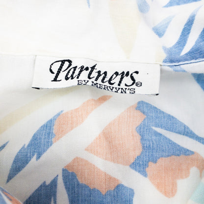 Partners Vintage Hawaiian Blue White Shirt Mens Medium Unisex Womens Large
