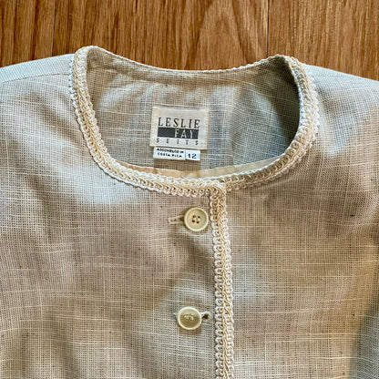 Leslie Fay Suits Vintage Gray Checkered Jacket Blazer Womens 8 Medium