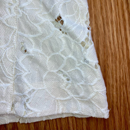 Cabi #5162 Spring Portrait White Floral Lace Shirt Jacket Womens Medium