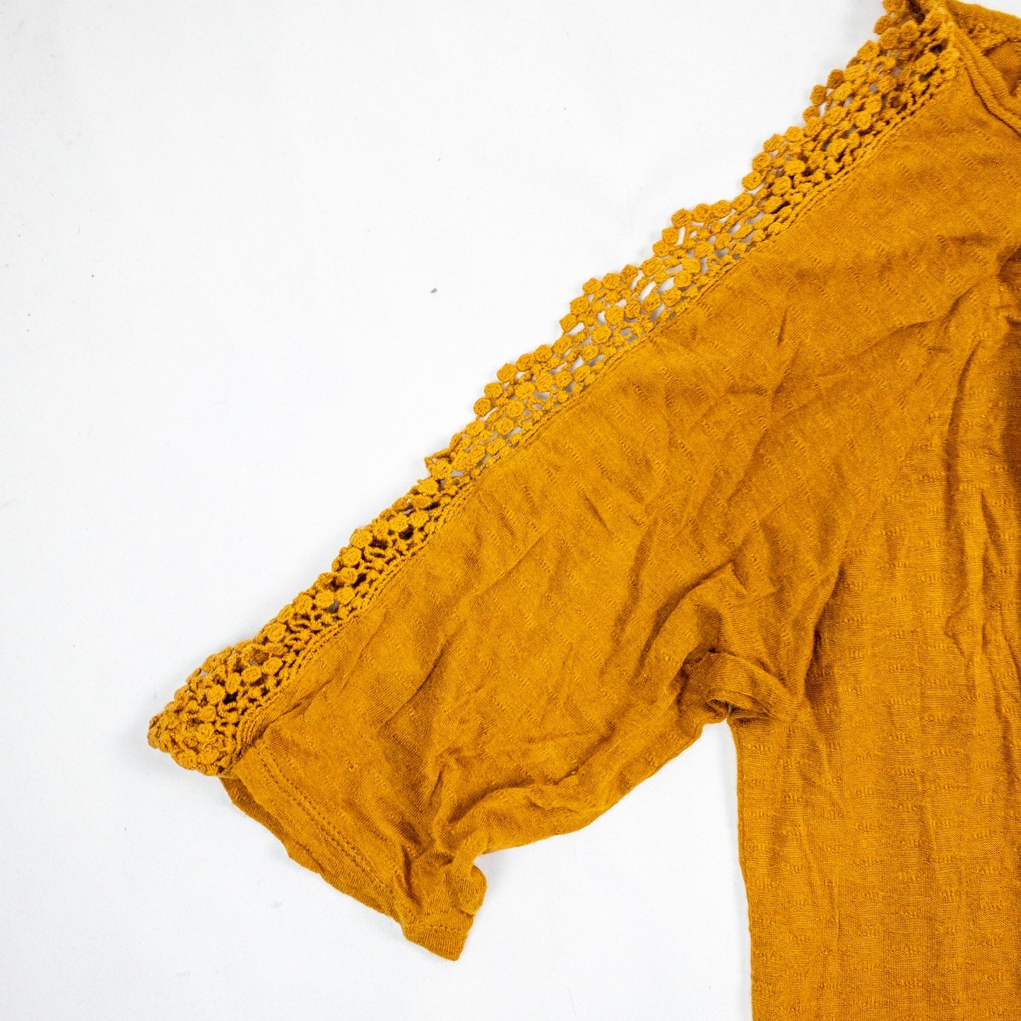 Maurices Brown Open Sleeve Lace Blouse Womens Large