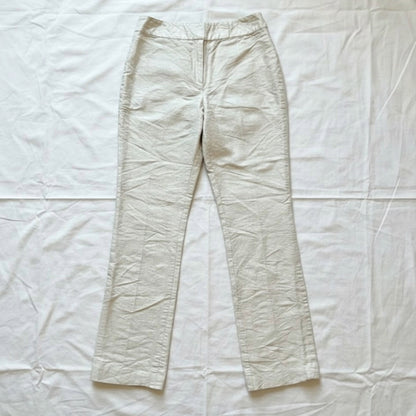 Hugo Buscati Designer Slim Neutral Tan Silk Dress Pants Womens 6