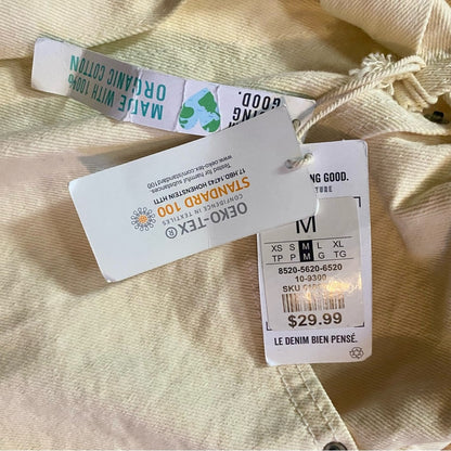 SWS Denim Company Organic Cream White High Rise Denim Shorts Womens Medium