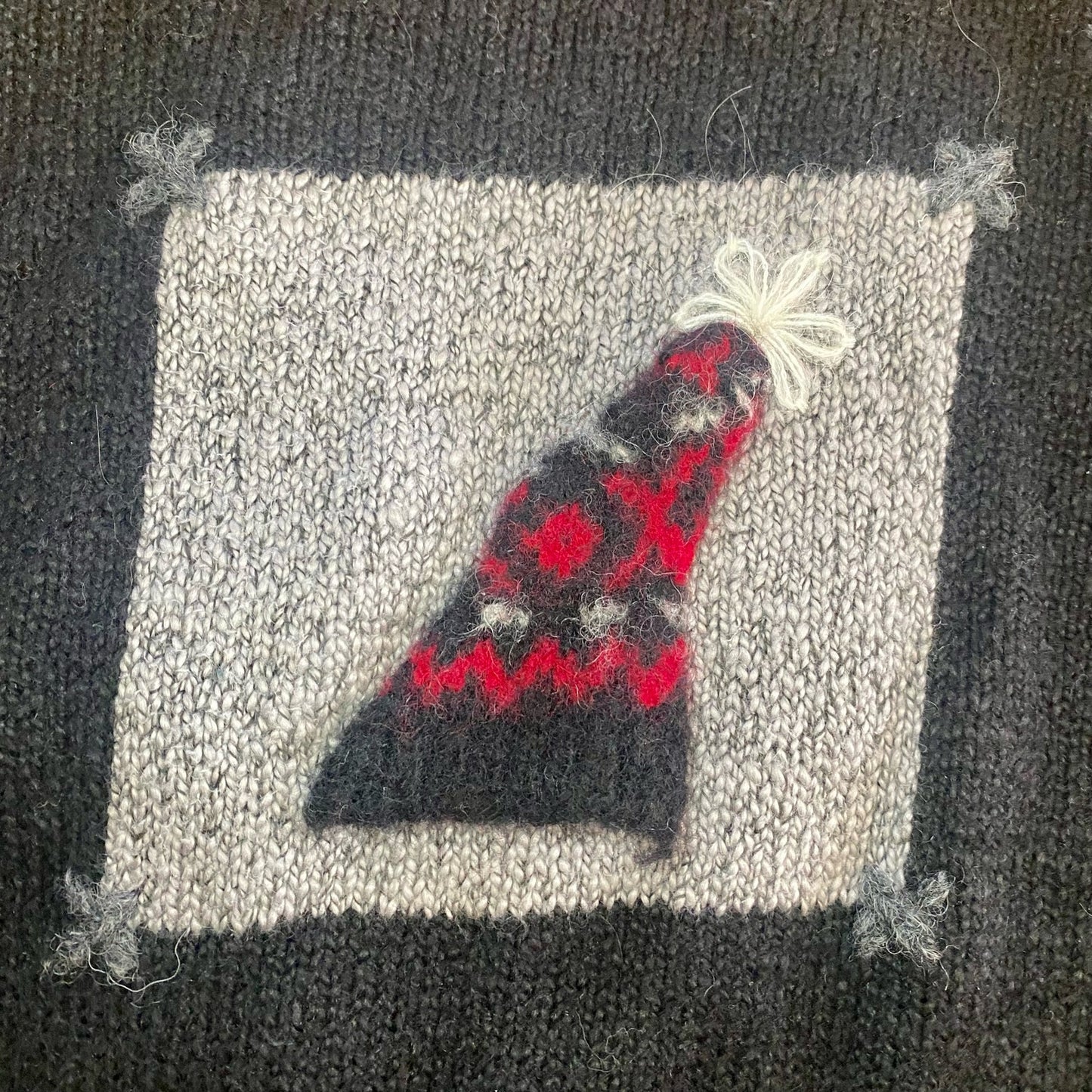 Northern Isles Embroidered Holiday Wool Ramie Sweater Vest Womens XLarge