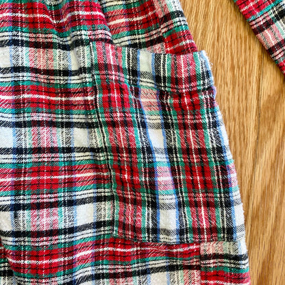 Bonnie Evans Vintage Plaid Tartan Flair Red Holiday Dress Girls Large