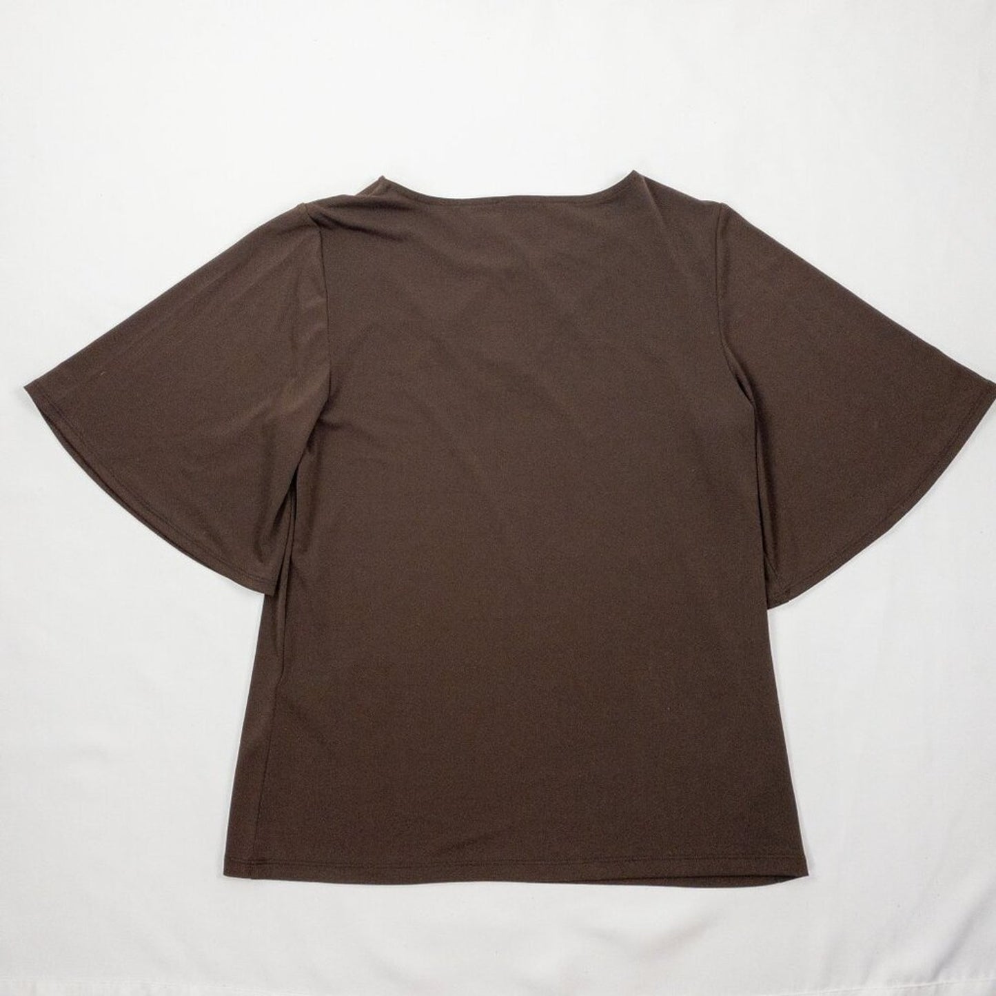 Chicos Brown Keyhole Bell Sleeve Blouse Womens 0 Small