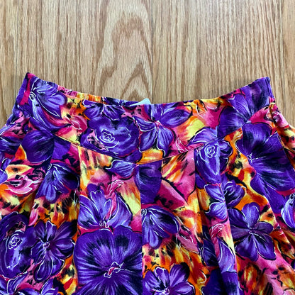 Label Noir Vintage Purple Tropical Hawaiian Baggy Shorts Womens Medium