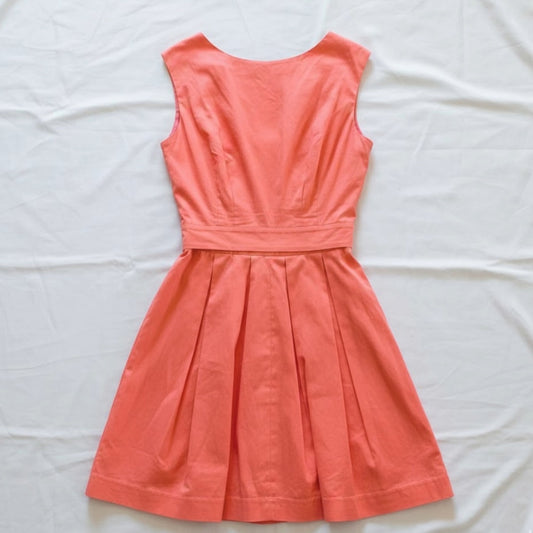 Shoshanna Designer Fit & Flare Pink Midi Party Dress Womens 10