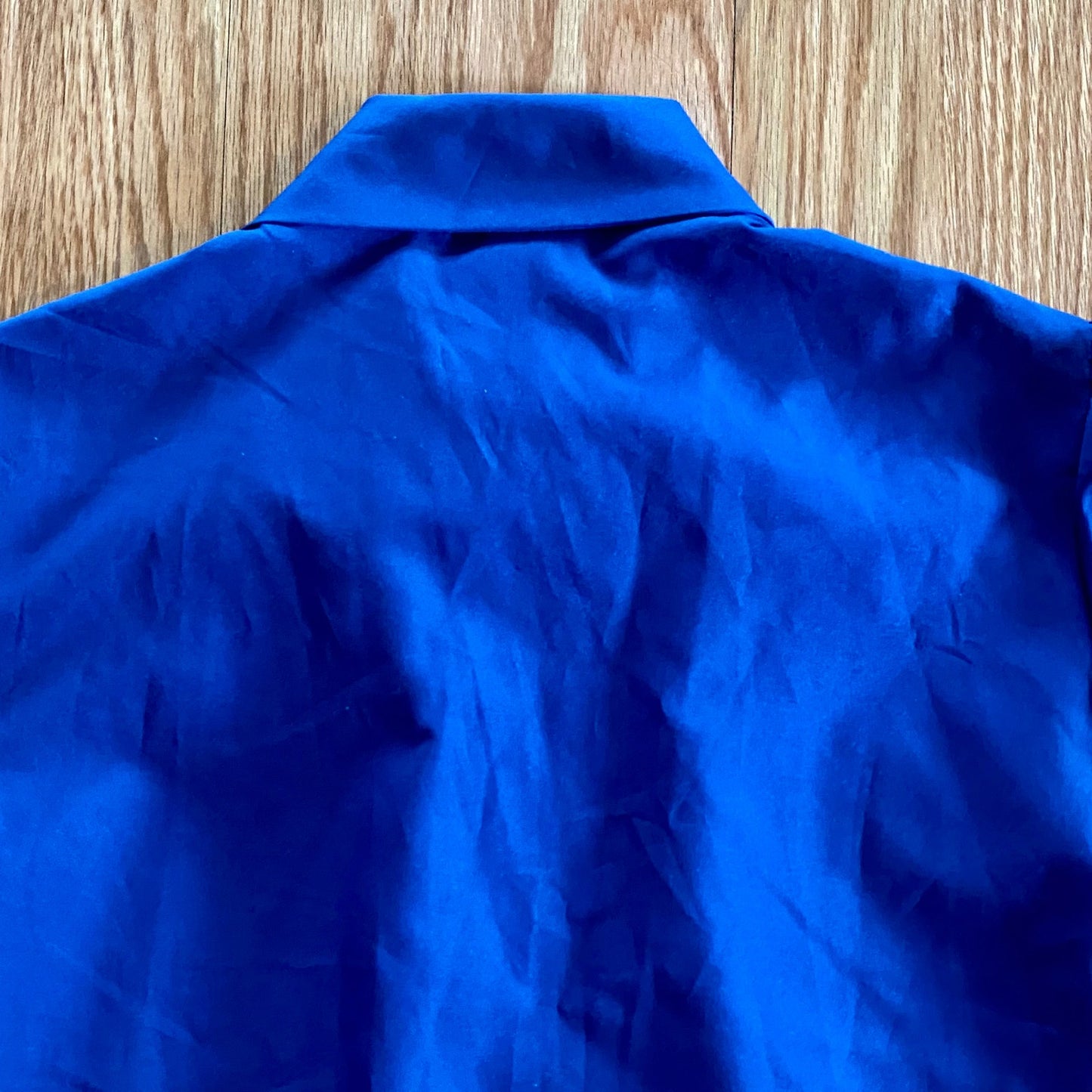 Judy Bond Vintage Blue Button-up Bow Blouse Womens 12 Petite