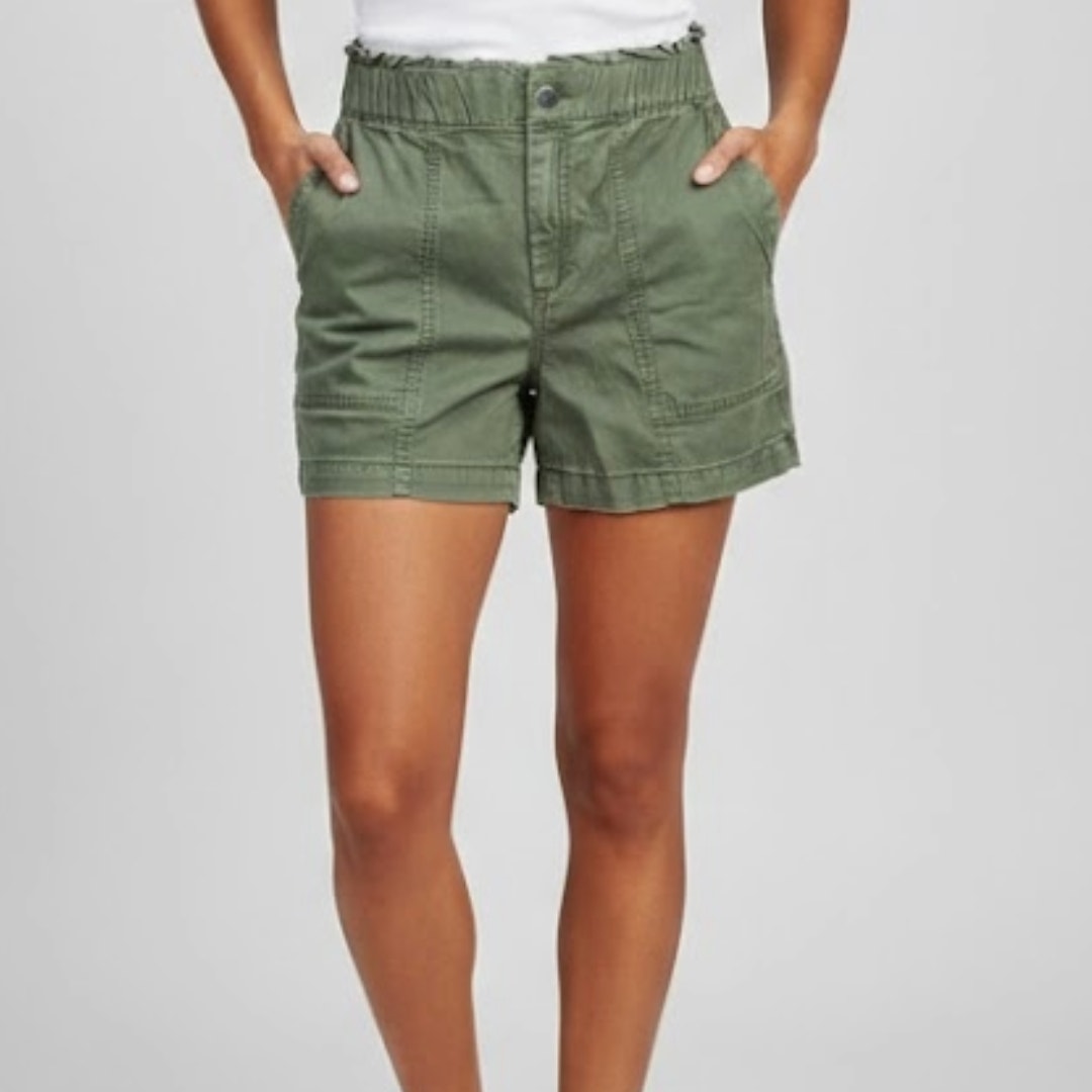 Old Navy Olive Green Soft Utility Alpine Tundra Paper Bag Shorts Womens XSmall