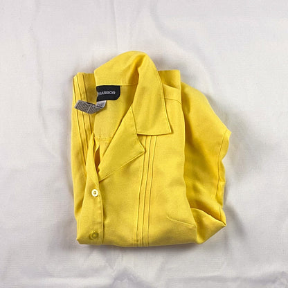 Sag Harbor Vintage Yellow Button Front Blouse Womens Small