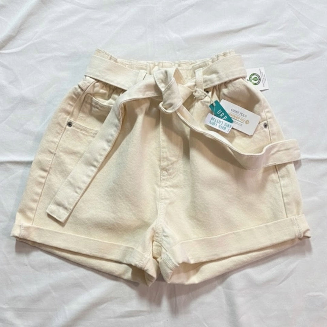 SWS Denim Company Organic Cream White High Rise Denim Shorts Womens Medium