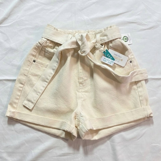 SWS Denim Company Organic Cream White High Rise Denim Shorts Womens Medium